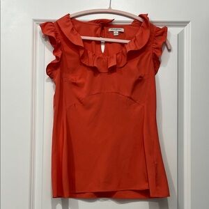 Banana Republic Vibrant Coral Ruffle Blouse